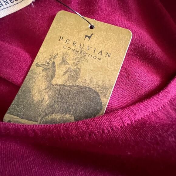 Peruvian Connection Raspberry Knit Midi Dress L NWT - Picture 7 of 9